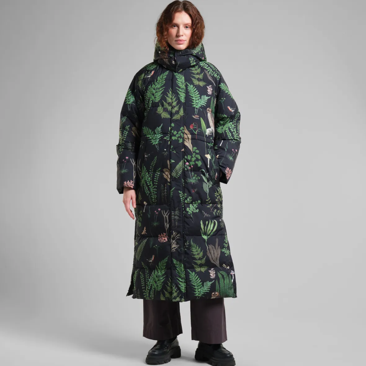 Store Long Puffer Jacket Karmas Secret Garden Multi Color Women Jackets