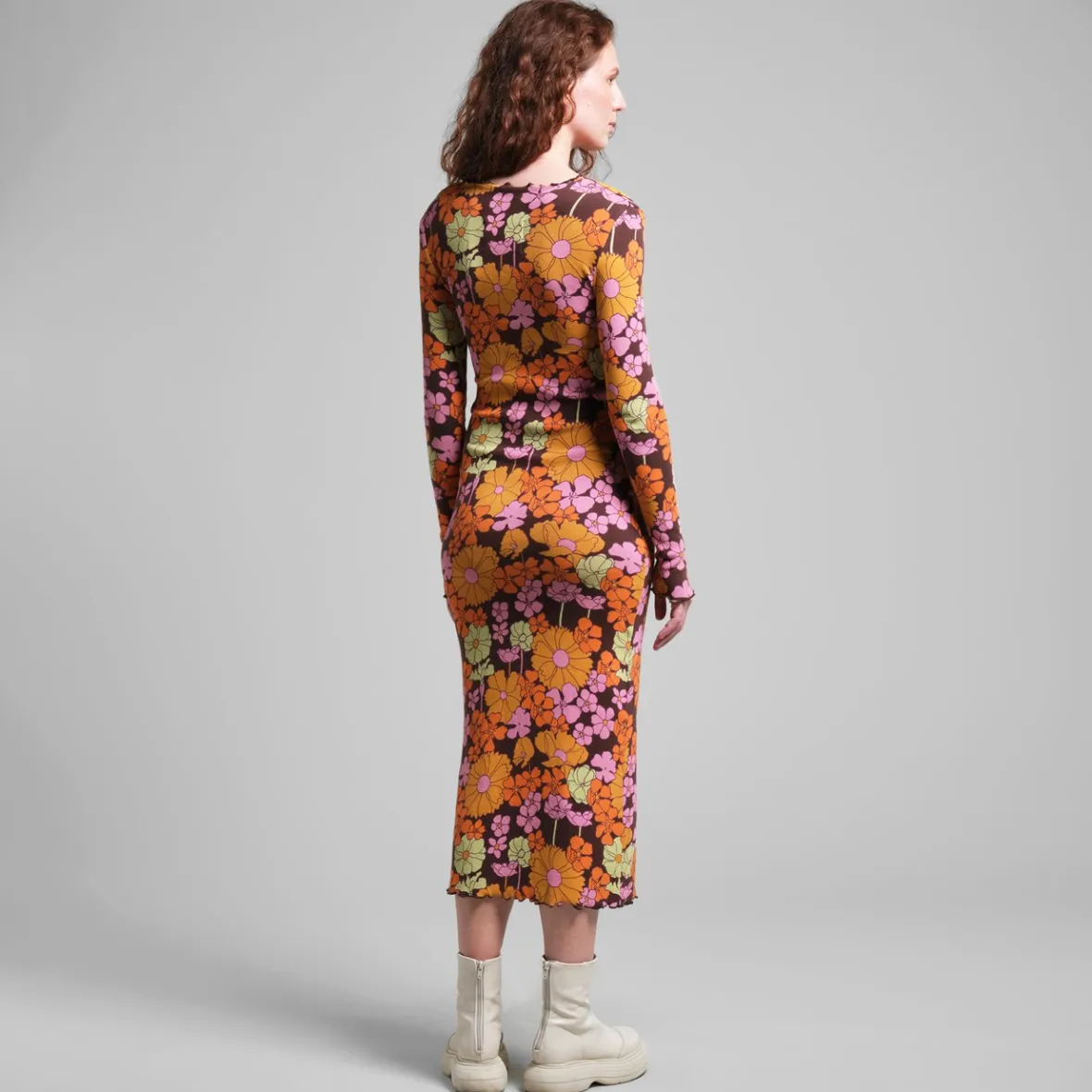 Best Sale Rib Dress Lofta Flower Power Multi Color Women Dresses