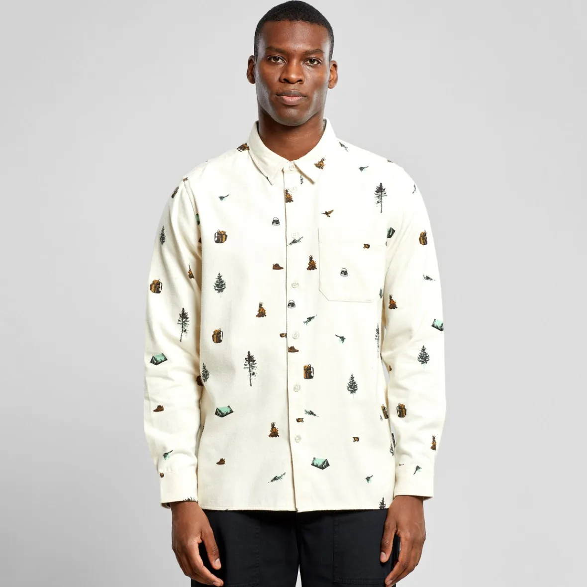 Shop Shirt Rute Hike AOP Oat White Shirts