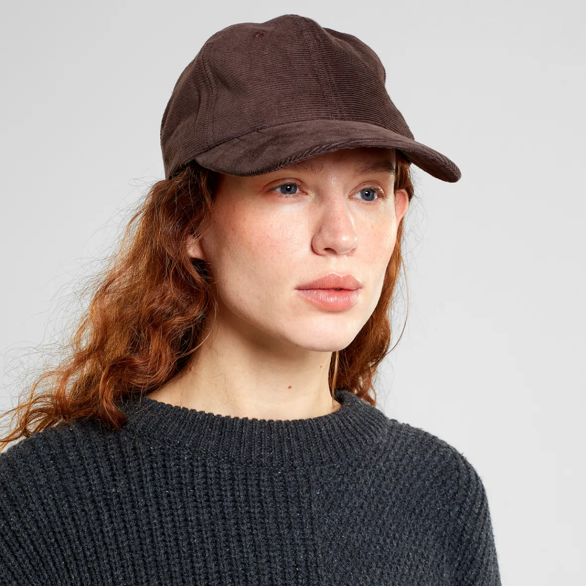 Cheap Soft Cap Slussen Corduroy Base Coffee Brown Women Caps