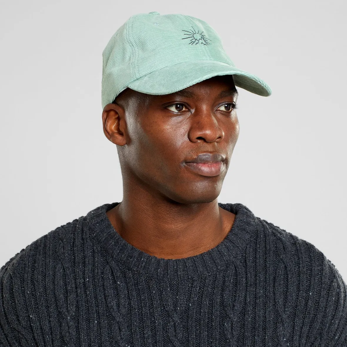 Cheap Soft Cap Slussen Corduroy Line Mountain Granite Green Women Caps