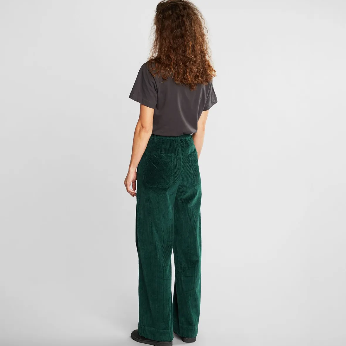 Online Workwear Pants Vara Corduroy Dark Green Women Pants