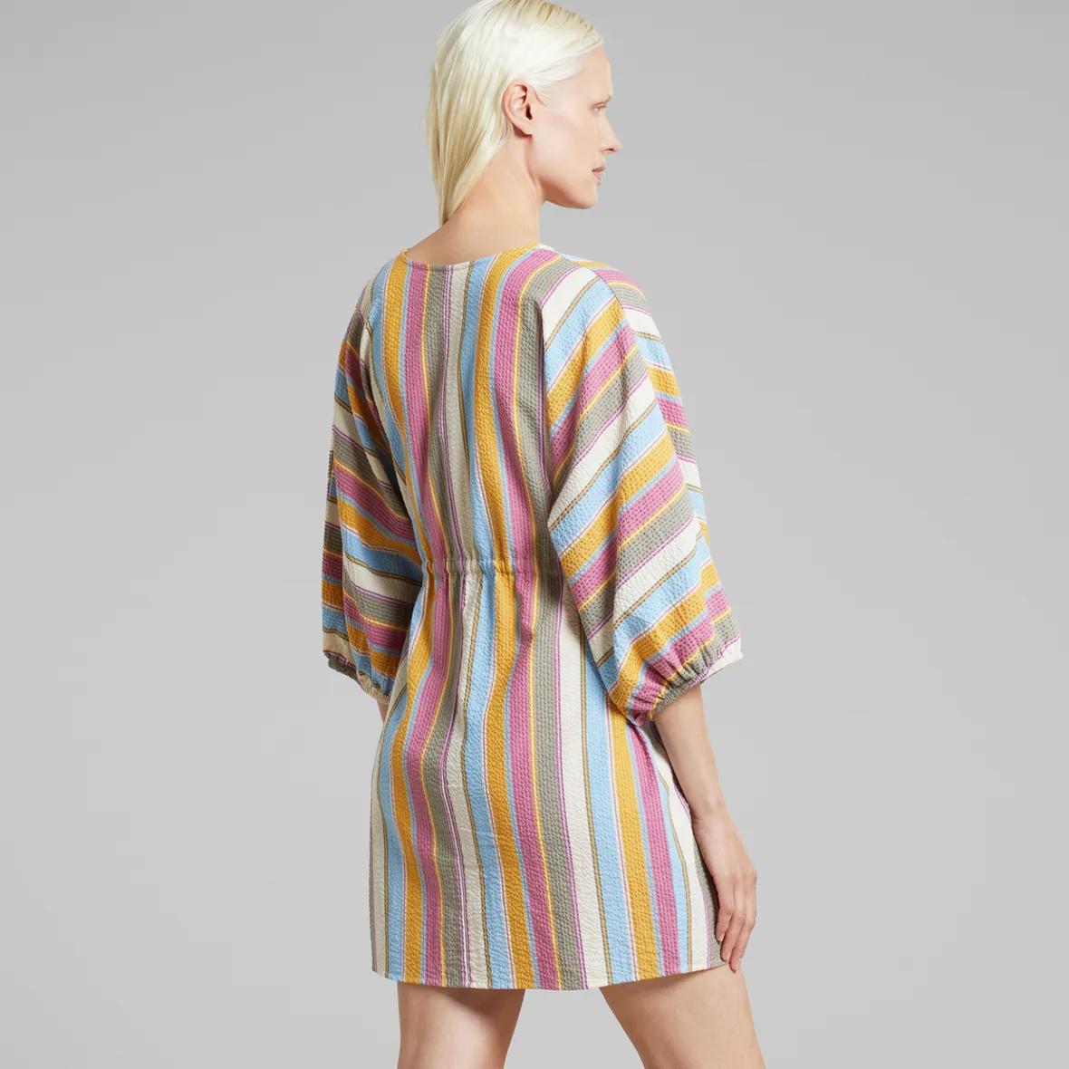 Fashion Wrap Dress Ugglan Club Stripe Multi Color Women Dresses